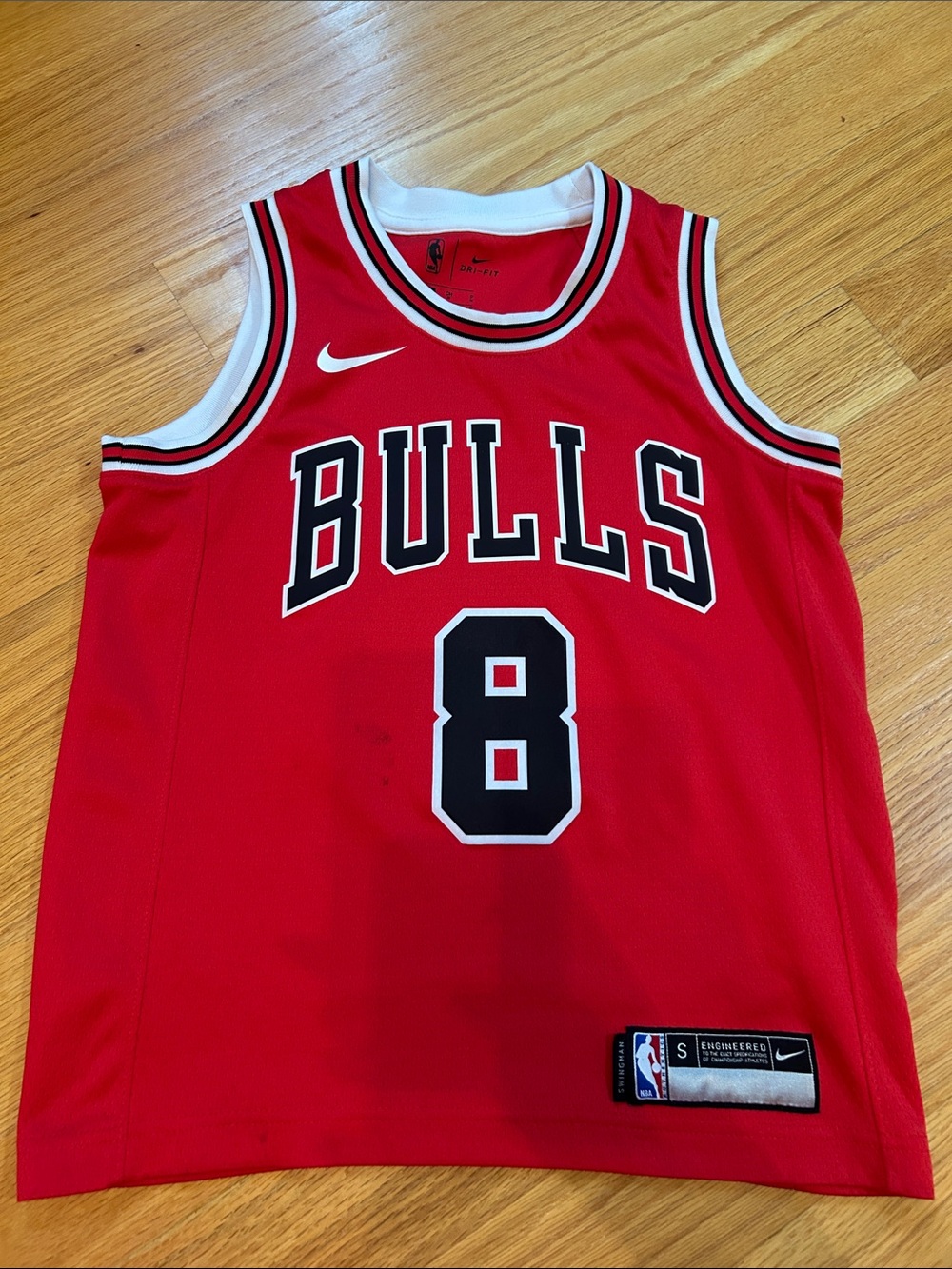 Nike Bulls Red and Black #8 Basketball Jersey